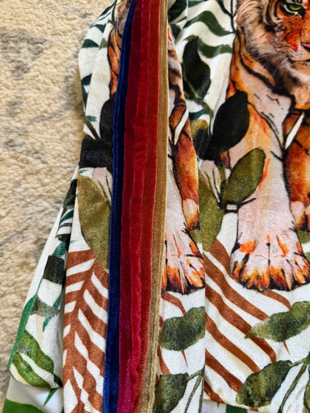 Sold Out Aviator Nation Velour Jungle Tiger Crew - Picture 4 of 7